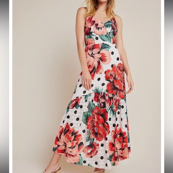 FARM Rio Dresses & Skirts - Farm Rio by Anthropologie Riviera Eyelet Maxi dress